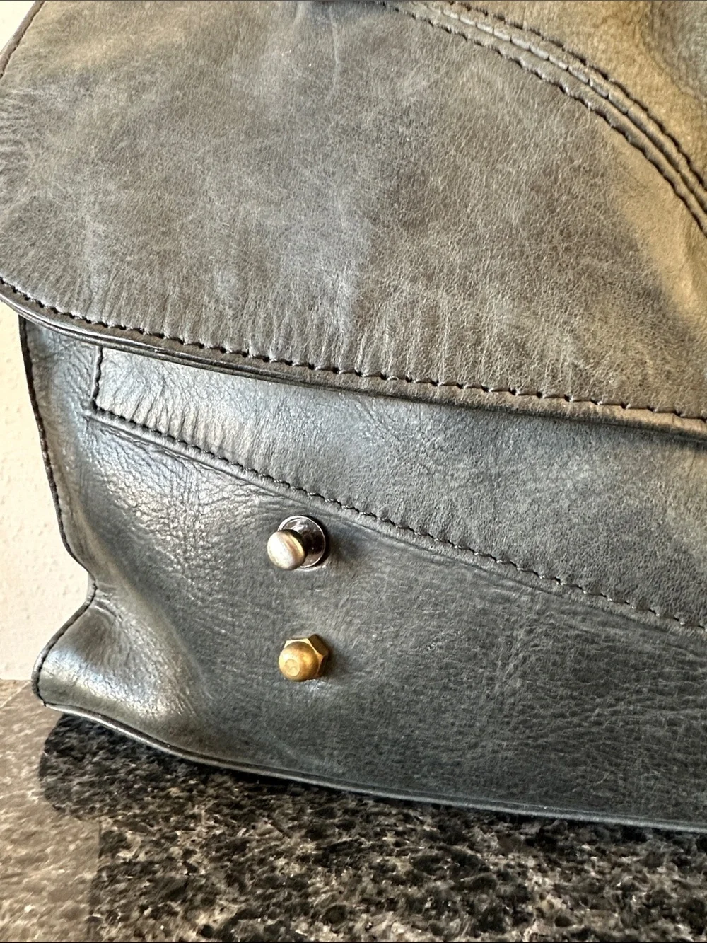 Tylie Malibu Leather Satchel crossbody in Dark Gray y2k style messenger